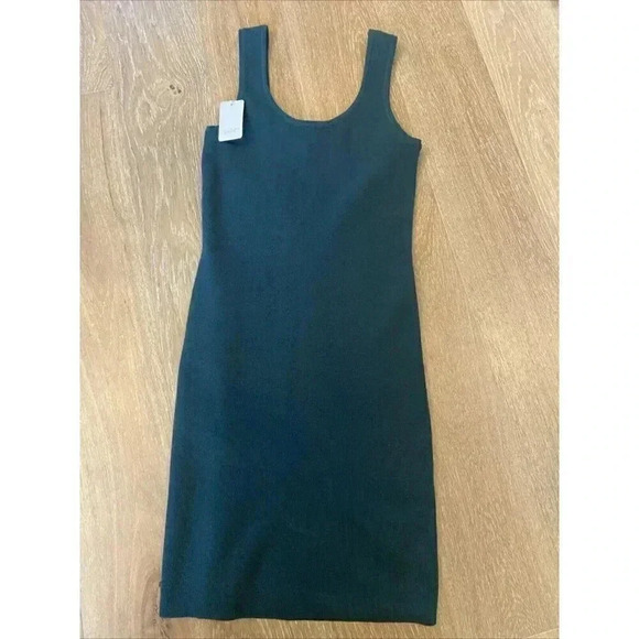 NWT Wishlist Womens Green Scoop Neck Sleeveless Midi Bodycon Tank Dress Sz S - Picture 1 of 7